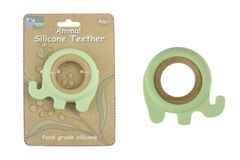 SILICONE ELEPHANT TEETHER-GREEN