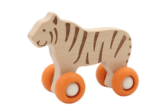 WOODEN TIGER WITH SILICONE WHEELS