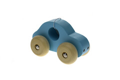 SIMPLE WOODEN TOY CAR - BLUE