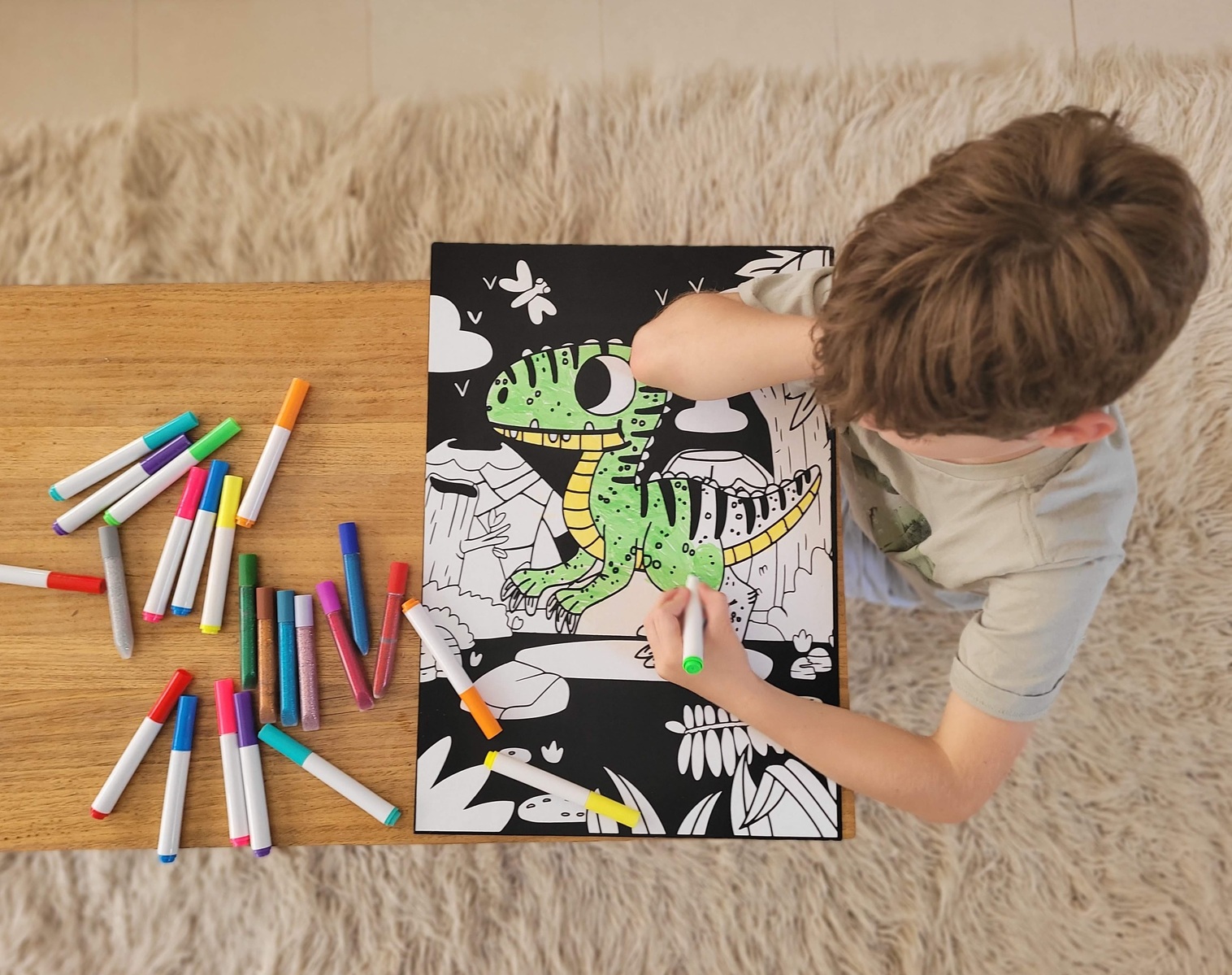 DINOSAUR VELVET COLOURING CRAFT KIT - Tookyland