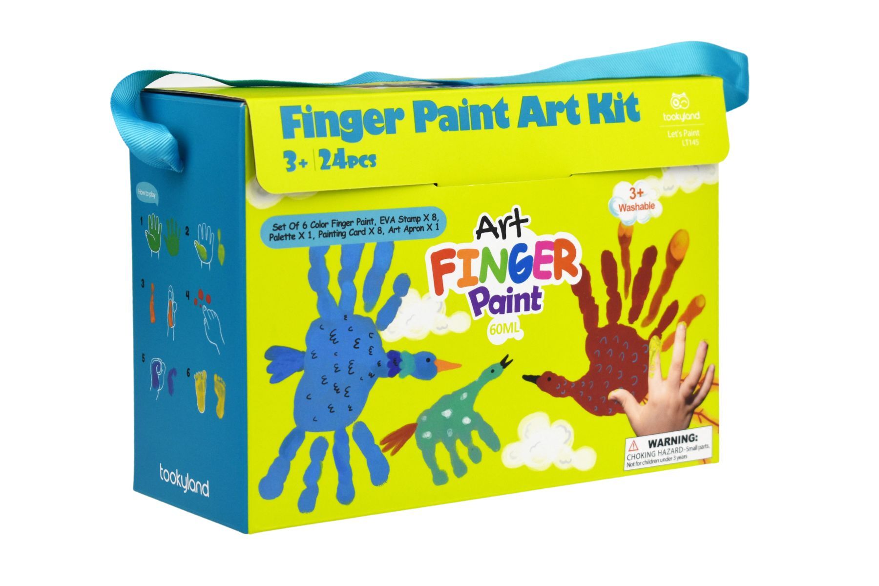 Funny Finger Painting Kit and Book,12 Color Washable Finger Drawing for  Toddlers Non-Toxic Children's Paints Painting Supplies for Drawing finger