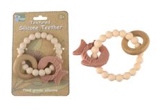 TEXTURED SILICONE FISH TEETHER-PINK