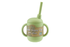 SILICONE SIPPY CUP WITH STRAW-GREEN