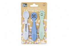 SENSORY SILICONE LICKING SPOONS-BLUE