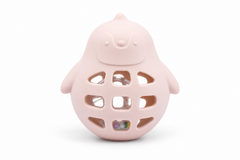 SILICONE PENGUIN RATTLE PINK
