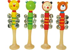 ANIMAL BELL STICK WITH BASE SET OF 4