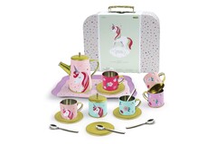 DELUXE UNICORN TIN TEA SET IN SUITCASE 18PCS