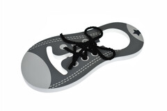WOODEN LEARN TO TIE SHOE LACE WOLF GREY