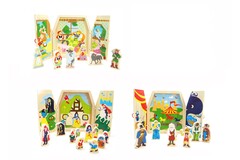 PRICE FOR 3 ASSORTED WOODEN CLASSIC INTERACTIVE STORYTELLING BOOK