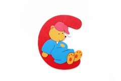 BEAR LETTER C RED