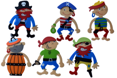 PIRATE BOOKMARKS SET OF 6