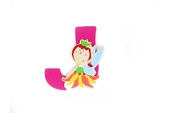 FAIRY LETTER J   HOT PINK