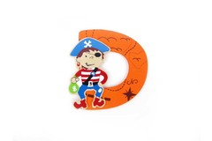 PIRATE LETTER D   ORANGE