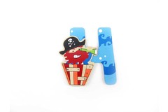 PIRATE LETTER H   BLUE