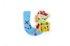 PIRATE LETTER U   BLUE