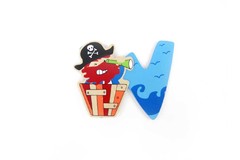 PIRATE LETTER W   BLUE