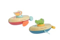 ANIMAL CANOE PULL STRING WATER BATH TOY SET OF 2