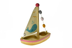 CALM & BREEZY WOODEN SAILBOAT WHALE