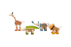 WOODEN FLEXI JUNGLE ANIMAL SET OF 4