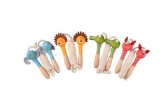 WOODEN SKIPPING ROPE JUNGLE ANIMAL SET OF 4