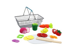 WOODEN CUTTING VEGETABLES WITH METAL BASKET