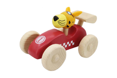 RETRO MD RACING CAR WITH CUTE LEOPARD DRIVER RED