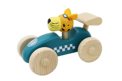 RETRO MD RACING CAR WITH CUTE LEOPARD DRIVER GREEN