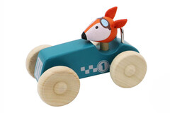 RETRO MD RACING CAR WITH CUTE FOX DRIVED GREEN