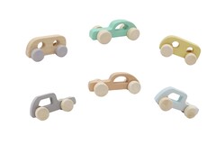 CALM & BREEZY WOODEN CAR IN DISPLAY BOX SET OF 6