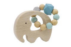 CALM & BREEZY ELEPHANT RATTLE WITH SILICONE BEAD