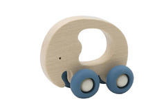 WOODEN GRIP ELEPHANT WITH SILICONE WHEELS