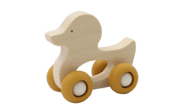 WOODEN GRIP DUCK WITH SILICONE WHEELS