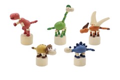 WOODEN DANCING DINOSAUR SET OF 5