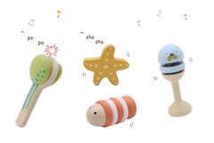 WOODEN OCEAN MUSIC SET 4 PC