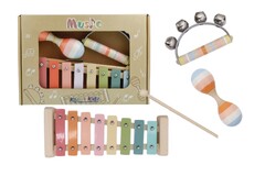 WOODEN MUSIC SET 3 PC XYLOPHONE SET ORANGE