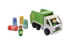 WOODEN RECYCLING GARBAGE TRUCK PLAYSET