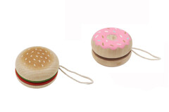 WOODEN HAMBURGER AND DONUT YOYO