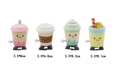 WOODEN WIND UP WALKING DRINK SET OF 4