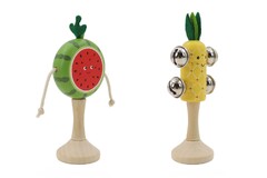 WOODEN FRUIT MUSICAL SET WATERMELON & PINEAPPLE