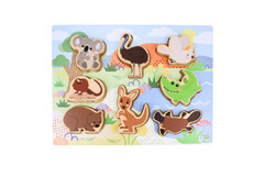 BUSH BUDDIES AUSTRALIAN ANIMALS WOODEN CHUNKY PUZZLE