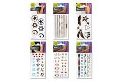 PRICE FOR 6 ASSORTED TEMPORARY TATTOO METALLIC SYMBOL 