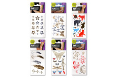 PRICE FOR 6 ASSORTED TEMPORARY TATTOO METALLIC FREEDOM FOREVER 