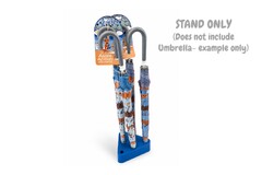 WOODEN TRIANGLE UMBRELLA DISPLAY STAND -BLUE 