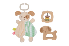 BABY COMFORTER RATTLE GIFT SET - PUPPY DOG