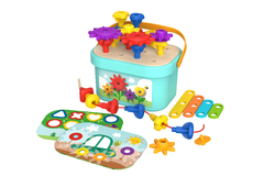 RAINBOW PEGS AND COGS STACKING AND LACING SET