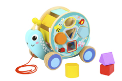 PULL ALONG SNAIL WITH ROLLING WHEEL & BLOCKS