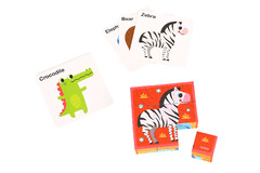 ANIMAL BLOCK PUZZLE WITH DRAWING CARD