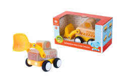 WOODEN FRICTION TRUCK BULLDOZER WITH SOUND AND LIGHT