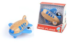 WOODEN RACER PLANE AIRPLANE WITH SOUND- BLUE