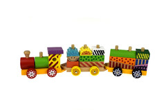 COLOURFUL WOODEN BLOCK TRAIN